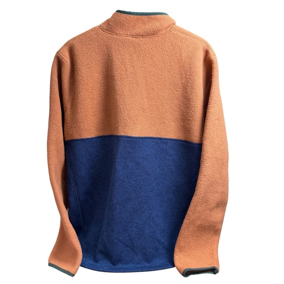 L.L. Bean 1/4 Zip Fleece Jacket in Rust Blue Green Kangaroo Pocket Men’s XL Tall - Picture 4 of 9
